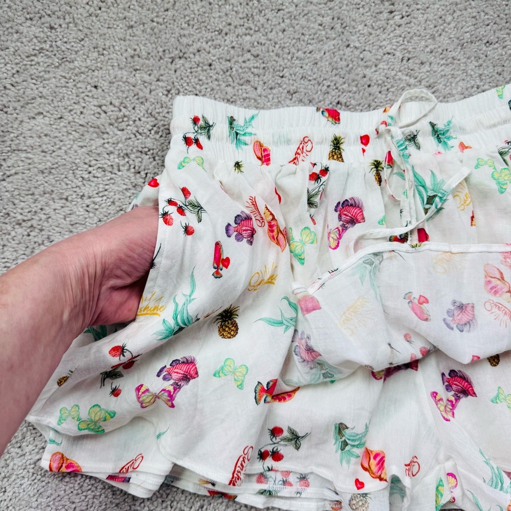 Amanda Uprichard Brio Cover Up Top & Shorts Set Fruit Salad Print Size M/L - Picture 6 of 10